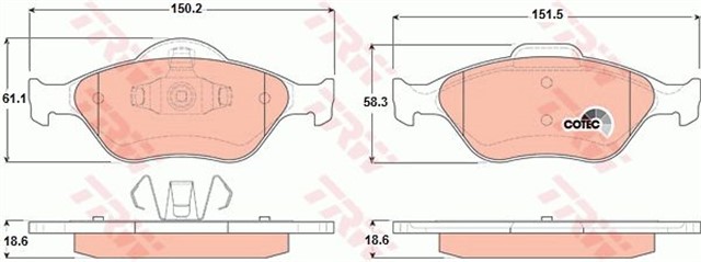 ON BALATA FIESTA 1.4TDCI ABSLI 00 FUSION 02 MAZDA 121 96 MAZDA 2 03