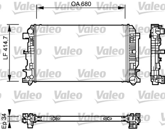 MOTOR SU RADYATORU MERCEDES SPRINTER B906 . VW CRAFTER 30 - 35 - 50 680X414X34