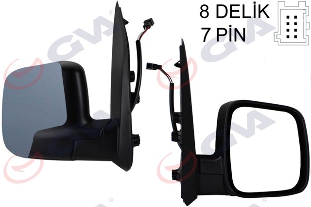 DIS DIKIZ AYNASI SAG FIORINO - BIPPER - NEMO 07 ELEKTRIKLI ISITMALI SENSORLU ASTARLI KONVEKS 7 FIS VM - 6115EHPSR