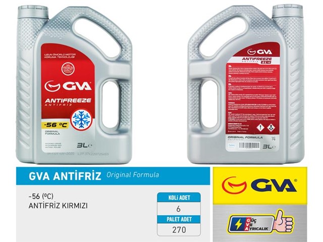 ANTIFRIZ KIRMIZI ORGANIK - LONG LIFE - 56 C 3 LT - PAKET ADEDI 6