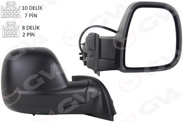 DIS DIKIZ AYNASI SAG RIFTER - BERLINGO 2019 COMBO - PROACE CITY 19 ELEKTRIKLI DESENLI REZISTANSLI OTOMATIK ACMA KAPAMA