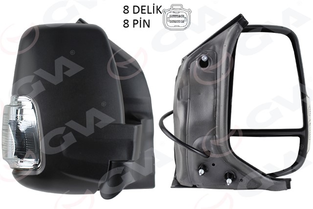 DIS DIKIZ AYNASI SAG BEYAZ TRANSIT - V363 [ELEKTRIKLI SINYALLI KATLANIR KISA KOL] 15 - 