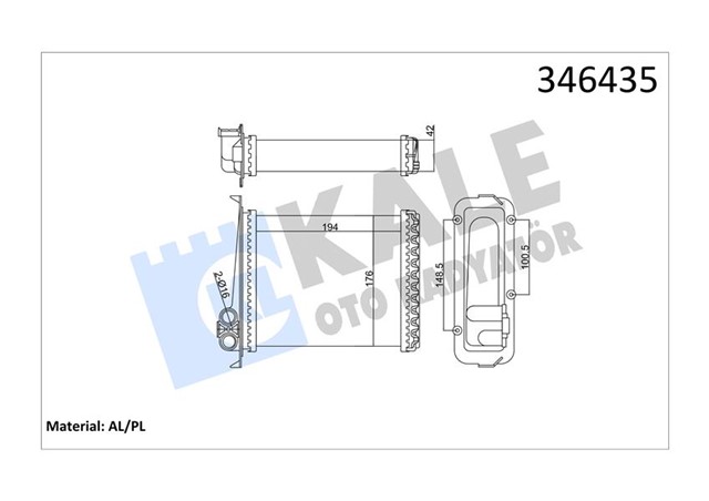 KALORIFER RADYATORU VOLVO 850 91 - 96 C70 98 - 05 S70 97 - 00 V70 97 - 00