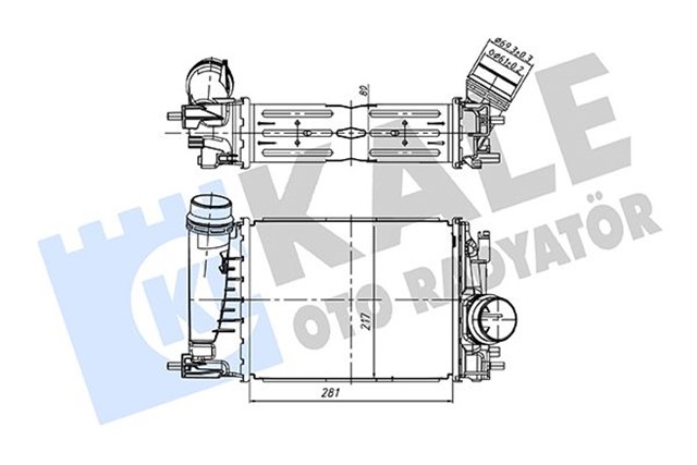TURBO RADYATORU RENAULT MEGANE IV 15 SCENIC IV 15 KADJAR 15 CAPTUR I 13 TALISMAN 15 1.3TCE BRAZING 281X217X80