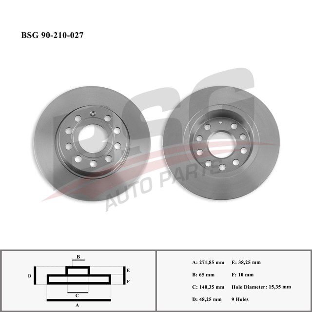 FREN DISKI ARKA [ADET] GOLF6 - GOLF7 - JETTA - CADDY - A3 - LEON 04 - 