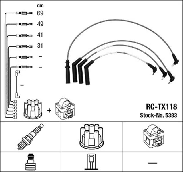 BUJI KABLOSU TAKIM COROLLA ( E10, E11 ) 1.3 93 - 99