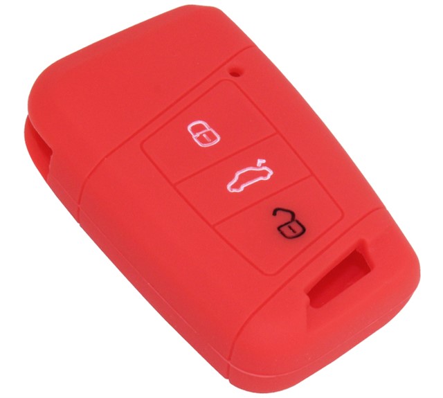 KONTAK ANAHTAR KUMANDA KORUYUCU KILIF SILIKON KIRMIZI VW PASSAT B8 - ARTEON - TIGUAN - GOLF - SKODA SUPER B KODIAQ - SEAT ATECA