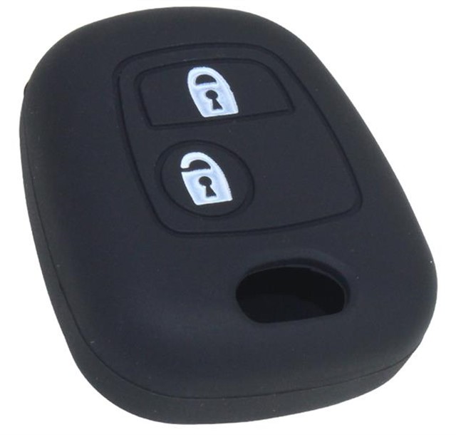KONTAK ANAHTAR KUMANDA KORUYUCU KILIF SILIKON 2 TUS SIYAH PEUGEOT 206 - 307 - C2 - C3 - C4