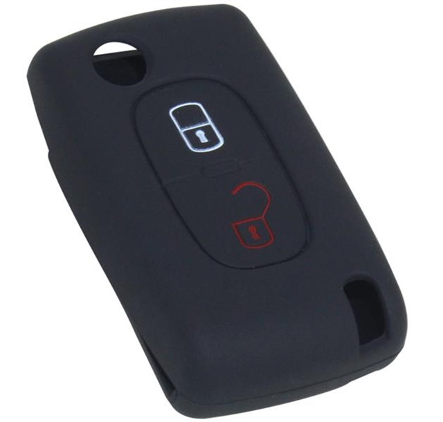 KONTAK ANAHTAR KUMANDA KORUYUCU KILIF SILIKON SIYAH PEUGEOT 207 - P307 - P308 - PARTNER - CITROEN C2 - C3 - C4