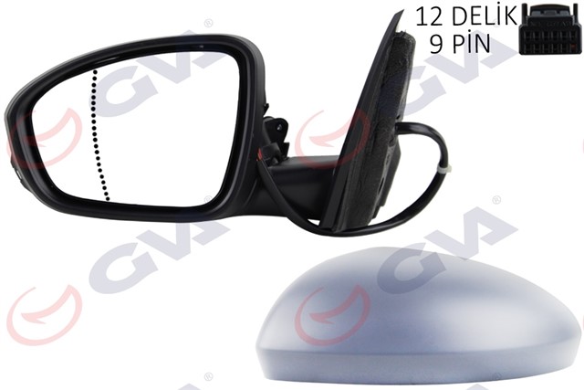 DIS DIKIZ AYNASI SOL MEGANE 15 ELEKTRIKLI ISITMALI KATLANIR SINYALLI ASTARLI ASFERIK VM - 6142EBFPAL