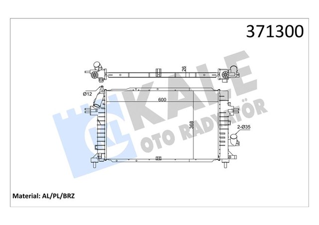 RADYATOR ASTRA H 1.3 - 1.7 - 1.9 CDTI 04 ZAFIRA 1.7 - 1.9 CDTI 05 AC KLIMASIZ - KLIMALI MEK 599X368X26