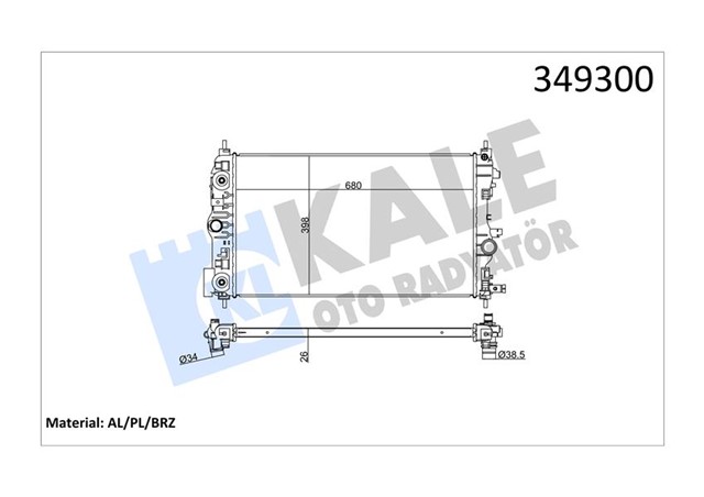RADYATOR OTOMATIK ASTRA J - ZAFIRA TOURER C - CRUZE 1.4 - 1.6 AL/PL/BRZ 680X397X28