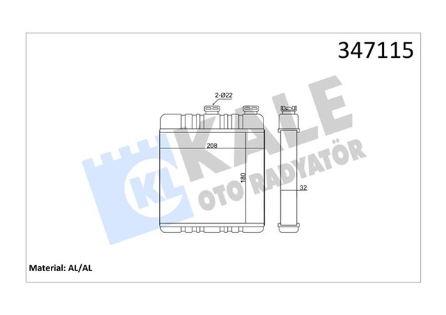 KALORIFER RADYATORU ASTRA G - ZAFIRA 206X180X32