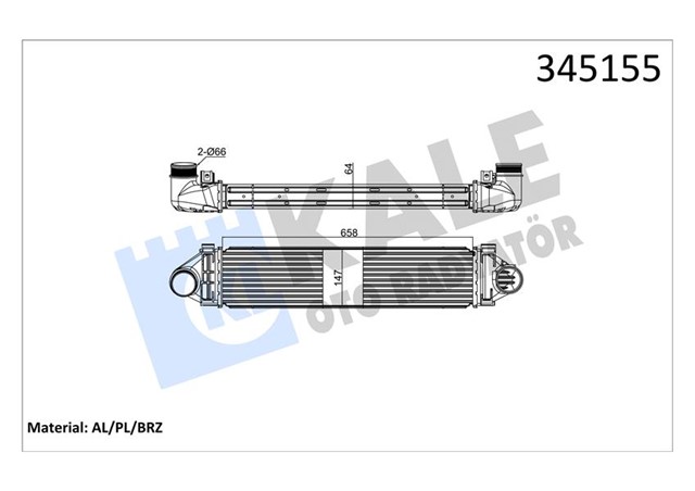 INTERCOOLER AL/PL/BRZ FOCUS - MONDEO IV S - MAX - DISCOVERY - FREE LANDER 2 - EVOQUE - VOLVO C30 - S80 II - V40 - V70