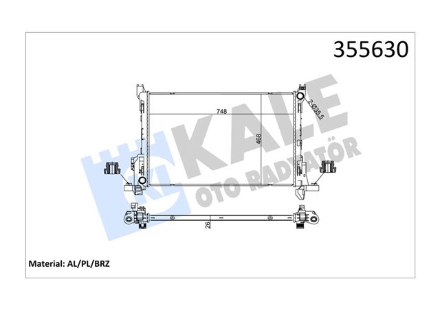 RADYATOR BRAZING FIAT TALENTO - NISSAN NV300 - OPEL VIVARO - RENAULT TRAFIC III - VAUXHALL VIVARO RADYATOR