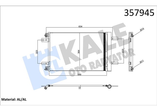 KLIMA RADYATORU KONDENSERI OPEL ASTRA L - GRANDLAND - VIVARO C - ZAFIRA LIFE PEUGEOT P3008 II - P308 II - P5008 II - P508 EXPERT IVPARTNER - C4 PICASSO - JUMPY IV - PARTNER - BERLINGO 1.2 - 1.5 - 1.6 - 2.0 HDI - PURETECH - THP