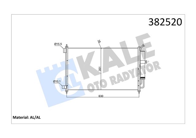 388300 KLIMA KONDENSERI NOTE - MICRA III - MICRA C C - JUKE - TIIDA AL/AL 630X348X16