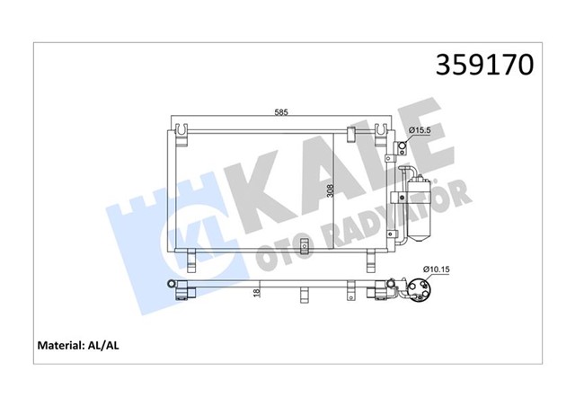 KONDENSER ISUZU D - MAX 2.5D 3.0DITD 4X4 02 16 KURUTUCU ILE BRAZING AL - AL 585X308X18 KLIMA RADYATORU 18 KLIMA RADYATORU