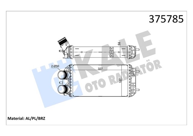 TURBO RADYATORU INTERCOOLER OPEL CORSA F 19 MOKKA 20 P208 - P2008 19 C4 20 DS3 19 1.2 - 1.5 PURETECH - BLUEHDI BRAZING 327X187X64