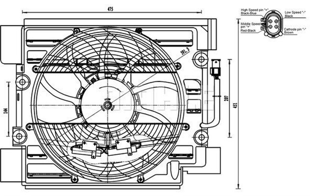 KOMPLE FAN 4KUTUPLU 400 W BMW E39 M51 M57 M62 1995 98
