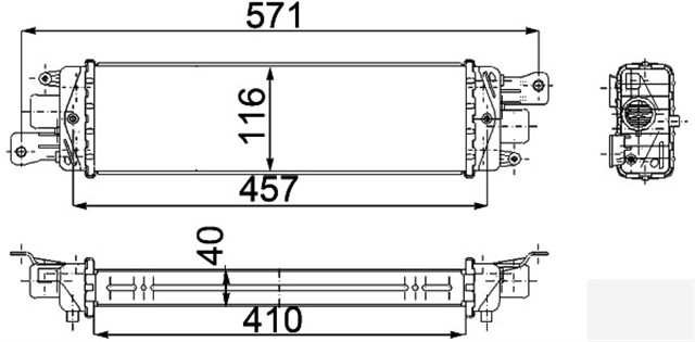 TURBO RADYATORU INTERCOOLER ALBEA 03 1.3JTD 457X116X40