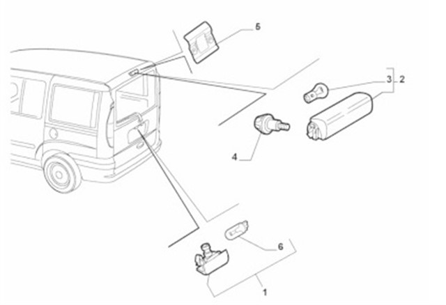 ARKA PLAKA LAMBASI DOBLO I - II - FIORINO - BIPPER - NEMO IKI KAPI DUYLU AMPULLU
