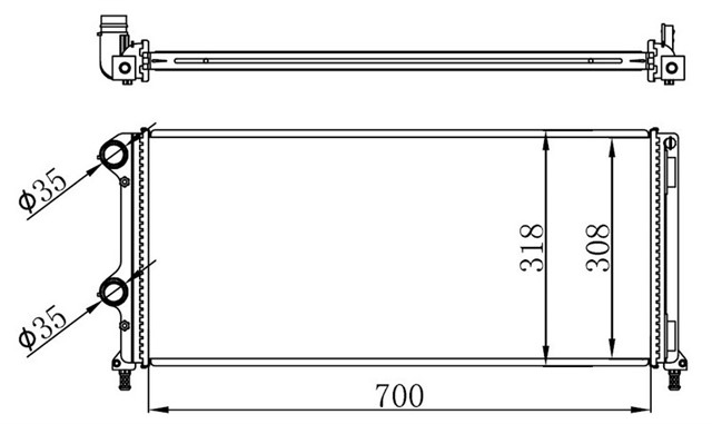 RADYATOR DOBLO 1.9 JTD - 1.3MTJ MEK AC KLIMASIZ 700X305X38 - 46807378