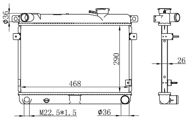 RADYATOR M131 EM - YM BRAZING MT 290X458X26