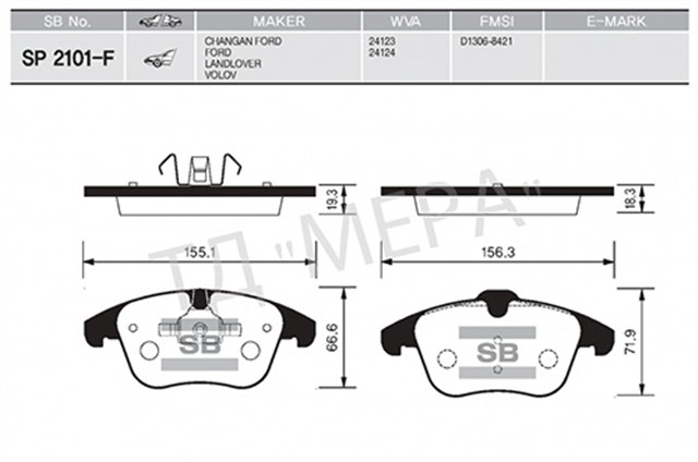 ON FREN BALATASI EVOQUE 12 - 18 FREELANDER 2 06 - 14 / MONDEO IV 07 / S MAX GALAXY 07 VOLVO S60 II 1.5 T3 15 18 S80 II 2.0 08 12 V60 I 11 15 V70 III 09 15 XC70 II 09 12