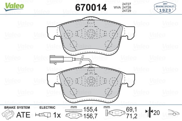 ON BALATA DOBLO 1.4 1.3D 1.6D 2.0D 10 COMBO 1.4 12 1.3CDTI 12 1.6CDTI 12 2.0CDTI 12