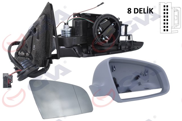 DIS DIKIZ AYNASI SAG A3 03 ELEKTRIKLI ISITMALI 3 KAPILI ASTARLI KONVEKS 5 FIS VM - 011EHR