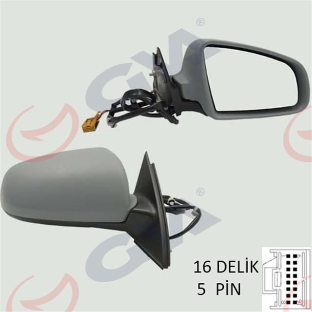 DIS DIKIZ AYNASI SAG A4 01 ELEKTRIKLI ISITMALI ASTARLI KONVEKS 5 FIS VM - 009EHR