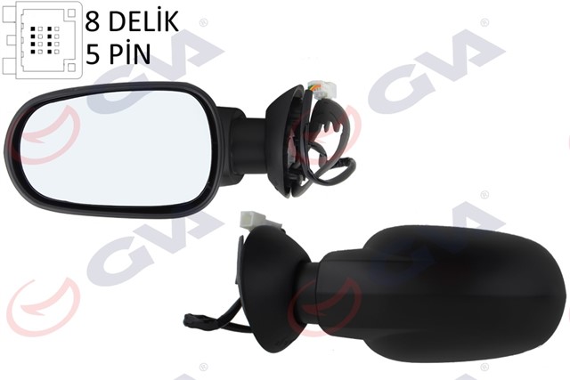 DIS DIKIZ AYNASI SOL LOGAN 04 ELEKTRIKLI ISITMALI KONVEKS 5 FIS VM - 6800EHL