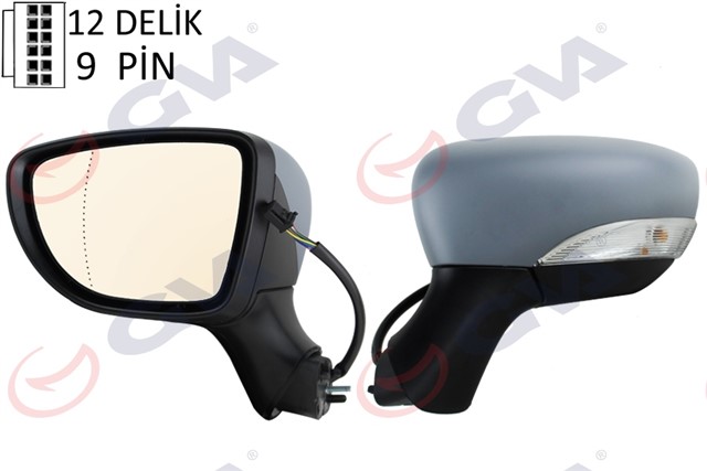 DIS DIKIZ AYNASI SOL CLIO 17 ELEKTRIKLI KATLANIR ISITMALI SINYALLI ASTARLI ASFERIK VM - 6126EBPAL