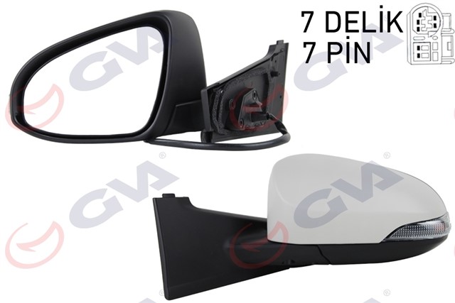 DIS DIKIZ AYNASI SOL YARIS 11 ELEKTRIKLI ISITMALI SINYALLI ASTARLI KONVEKS VM - 6265EHPL