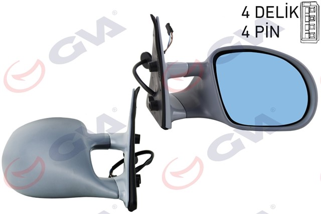 DIS DIKIZ AYNASI SAG 3 SERIES E36 M3 93 - 00 ELEKTRIKLI ISITMALI MAVI CAM KONVEKS ASTARLI