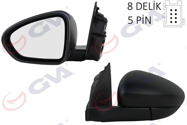 DIS DIKIZ AYNASI SOL EGEA 15 - ELEKTRIKLI ISITMALI DESENLI KONVEKS 5 FIS