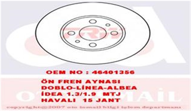 ON FREN AYNASI DOBLO - LINEA - FIORINO - BIPPER - NEMO - LINEA - 500 - BRAVO - MITO - IDEA 15JNT 257.5X22X4DLXHAVALI