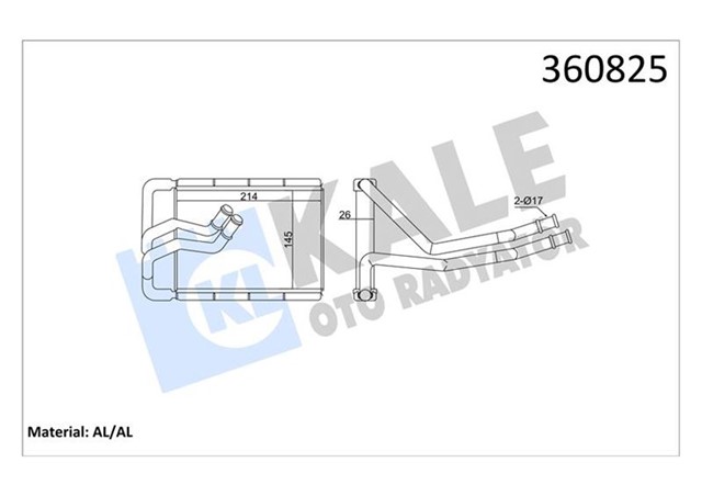 KALORIFER HYUNDAI TUCSON - KIA SPORTAGE II 2.0CRDI 06 BRAZING AL - AL 26MM KALORIFER RADYATORU
