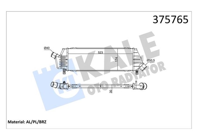 INTERCOOLER NISSAN MICRA K12 1.5DCI 03 10 BRAZING 523X174X30 TURBO RADYATORU