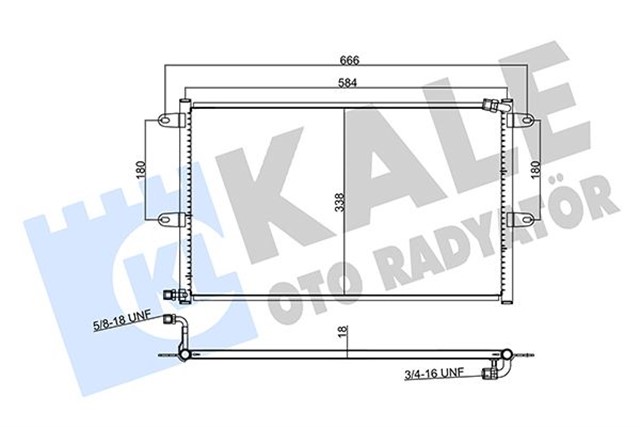 KONDENSER VOLKSWAGEN POLO - CADDY II 95 SEAT CORDOBA - IBIZA II - INCA 93 1.4 1.6 1.8 19D - TDI - SDI KURUTUC USUZ BRAZING AL - AL 584X338X18 KLIMA RADYATORU