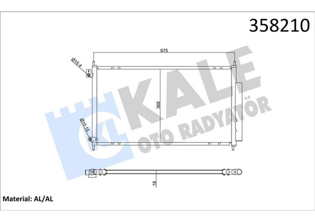 KONDENSER HONDA ACCORD VII 2.0I 2.4I 16V 03 AT - MT KURUTUCU ILE BRAZING AL - AL 675X368X18 KLIMA R ADYATORU