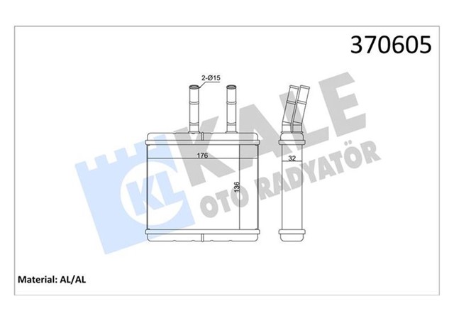 KALORIFER SUZUKI SWIFT II 1.3I 1.6I 90 94 - BALENO 95 02 - CULTUS II 89 96 BRAZING AL - AL 32MM KALORI FER RADYATORU
