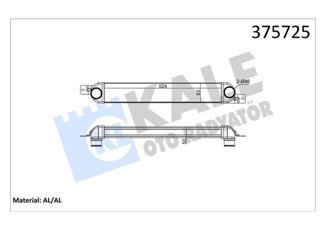 INTERCOOLER OPEL MERIVA A 1.3 - 1.7CDTI MT 03 10 BRAZING AL - AL 524X83X50 TURBO RADYATORU