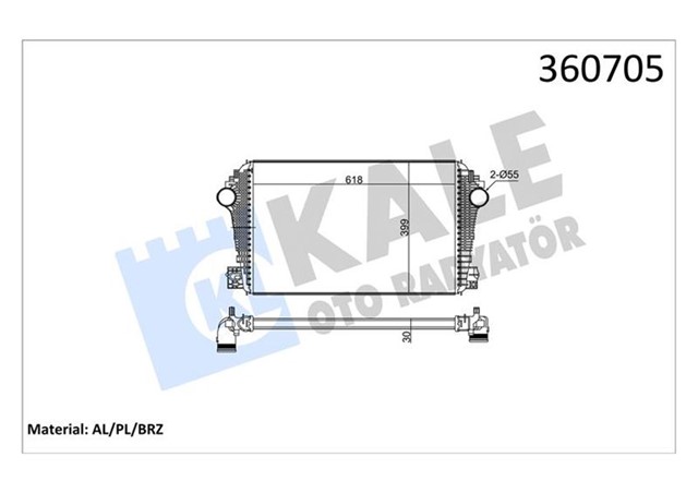 INTERCOOLER VOLKSWAGEN AMAROK 2.0TDI 10 CDBA - CDCA - CNFA - CNFB BRAZING 30MM TURBO RADYATORU
