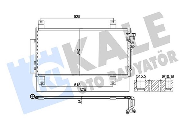 KONDENSER MAZDA 6 GH 2.2D 1.8 - 2.0 - 2.2. - 2.5MZR 07 AT - MT KURUTUCU ILE BRAZING AL - AL 670X342X16 KL IMA RADYATORU