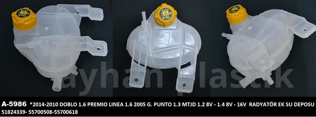 GENLESME KAVANOZU KAPAKLI GRANDE PUNTO 05 DOBLO PREMIO 1.6 MJTD 13 RADYATOR EK SU DEPOSU