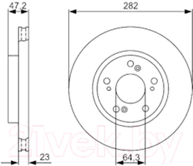 ON FREN AYNASI HONDA CR - V II 2.0 02 - 06 2.2CDTI 05 - 06 FR - V 1.7 - 1.8 - 2.0 - 2.2 05 282X23X5DLXHAVALI 986479365 0986479S47