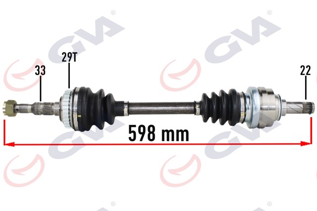 KOMPLE AKS SOL OPEL VECTRA B 1.6 99 - 02 MAKYAJLI KASA ABS LI 29DIS 598MM