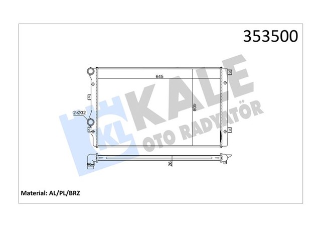 SU RADYATORU GOLF5 - GOLF6 - JETTA - CADDY - PASSAT - A3 - LEON CAXA - BMY - BJB - BXE - BKC 1.4 TSI - 1.9 TDI 04 - 13